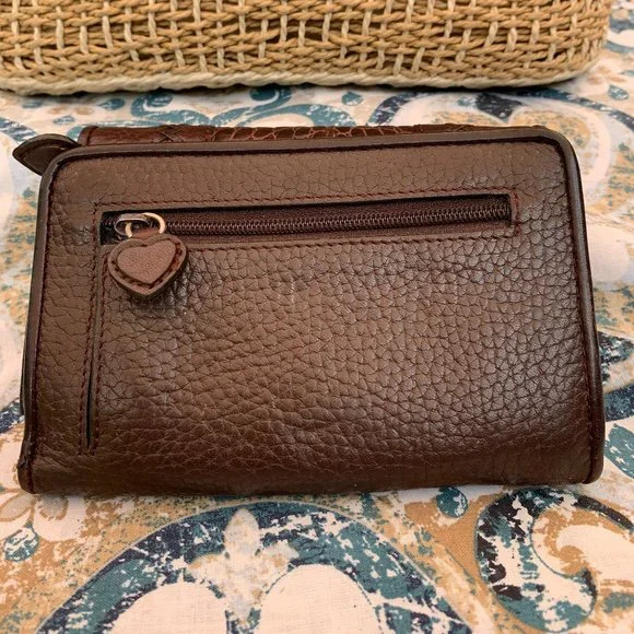 BRIGHTON Leather/Straw woven purse with 1 BRIGHTON leather wallet - Picture 5 of 16